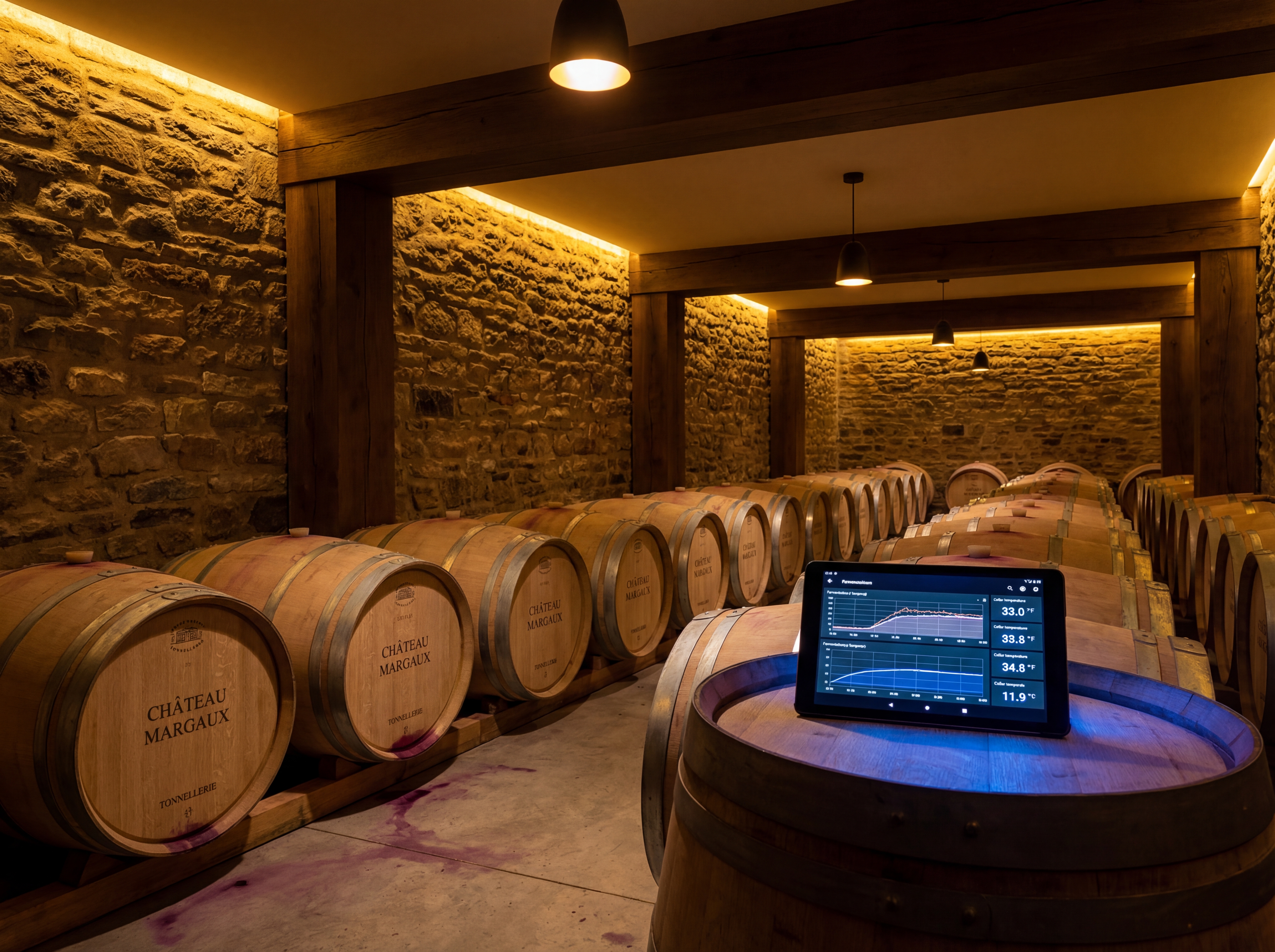 Wine barrel cellar with technology